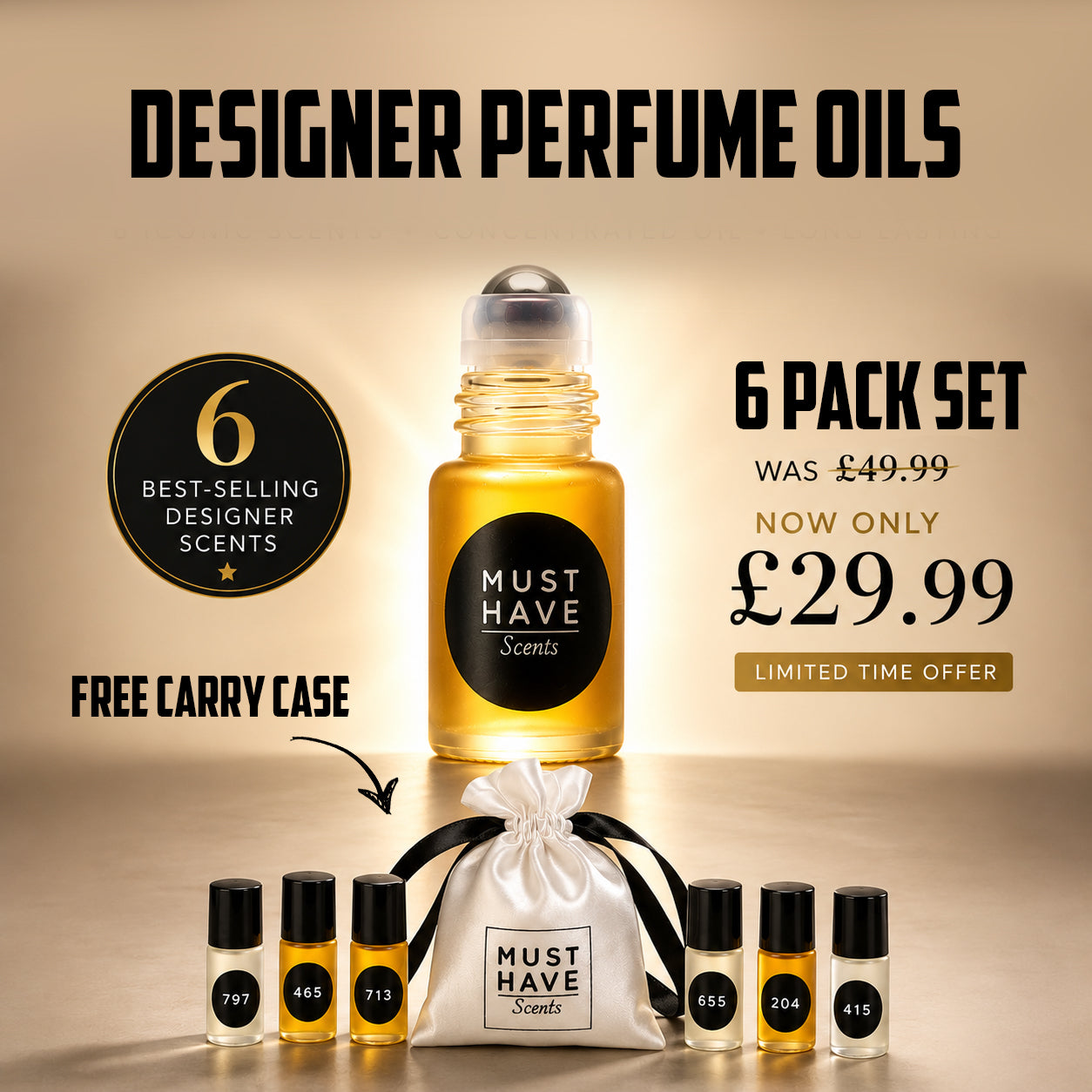 6 Pack Perfume Oils Set